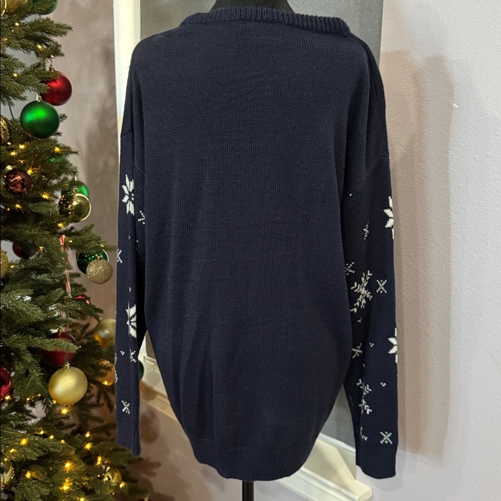 Brave Soul Festive Navy Sweater - Picture 3 of 4